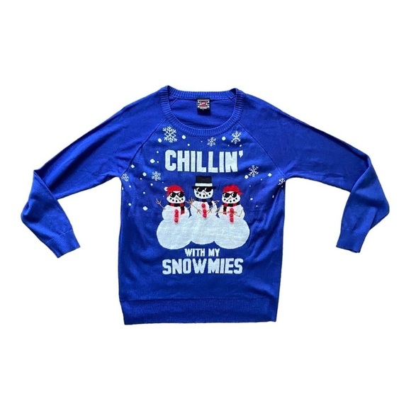 Well Worn Holiday Sweater Chilling With My Snowmies Ugly Sweater Women’s Size LG - Picture 1 of 13